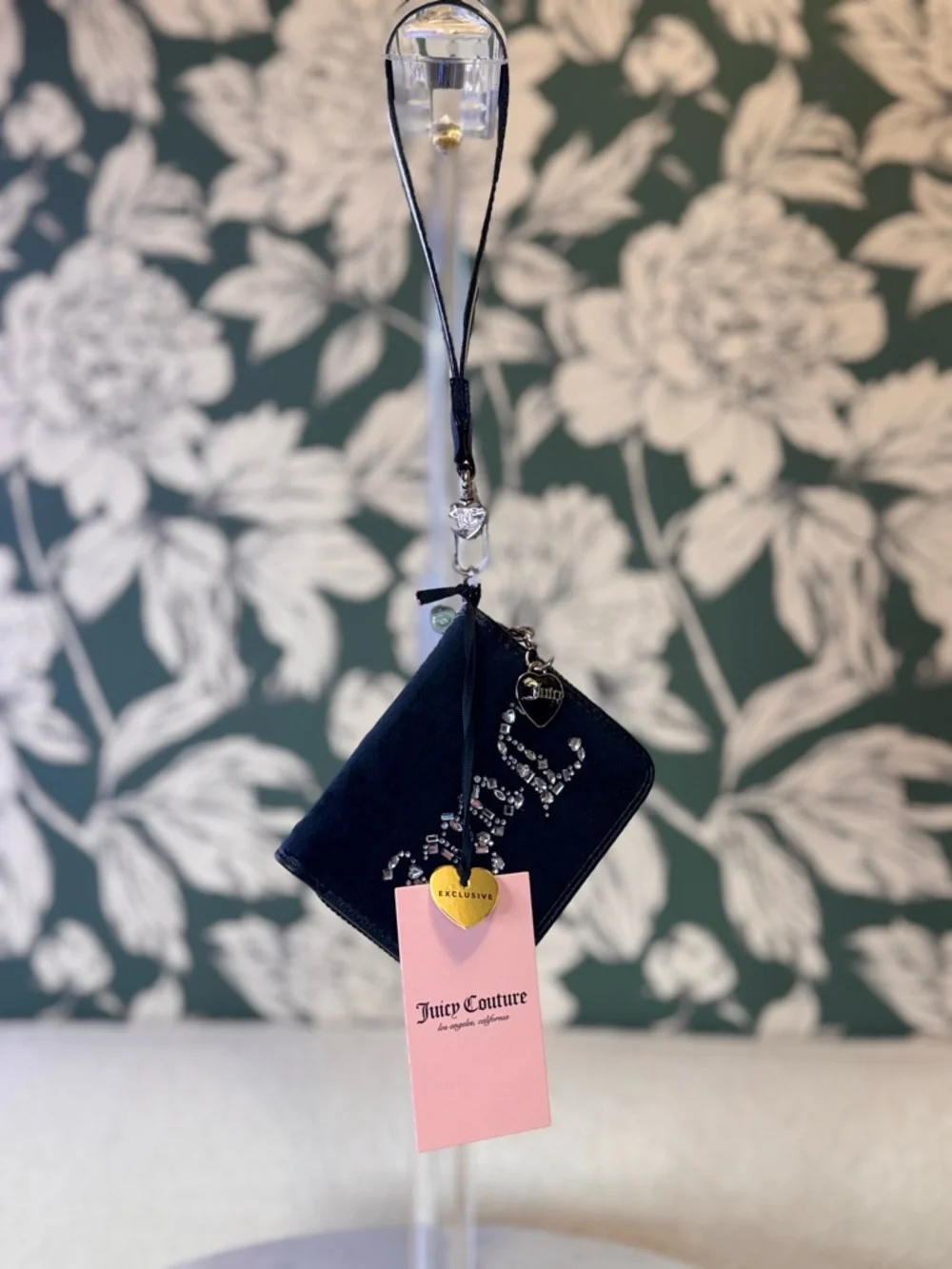 Juicy Couture Black Crystal-Accent Wristlet
